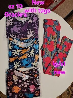 LuLaRoe Multicolor Tops Bundle - Purple, Blue, Orange, Pink, Cream